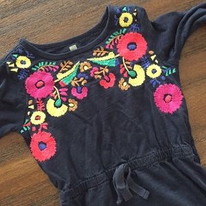 Tea Embroidered Colorful Flower dress